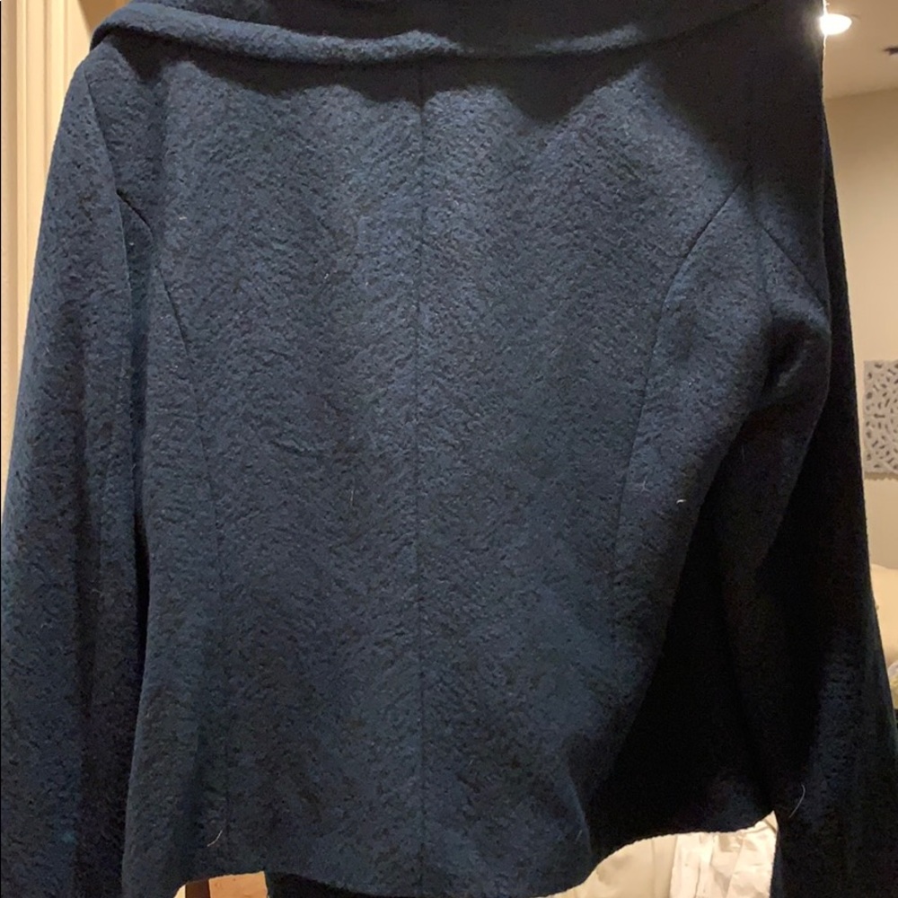 Blue wool asymmetrical zip jkt - Picture 4 of 4